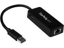 StarTech.com USB 3.0 to Gigabit Ethernet Adapter NIC w/ USB Port - Black