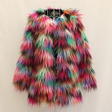 Women's Faux Fox Fur Coats Mid-length plus size Wool Jackets 9XL Outwear Parka