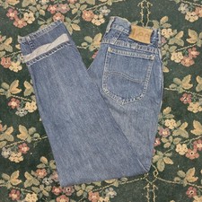 VTG 70s Lee Riders Tapered High Waisted Denim Mom Jeans 28x30 Western Cowboy