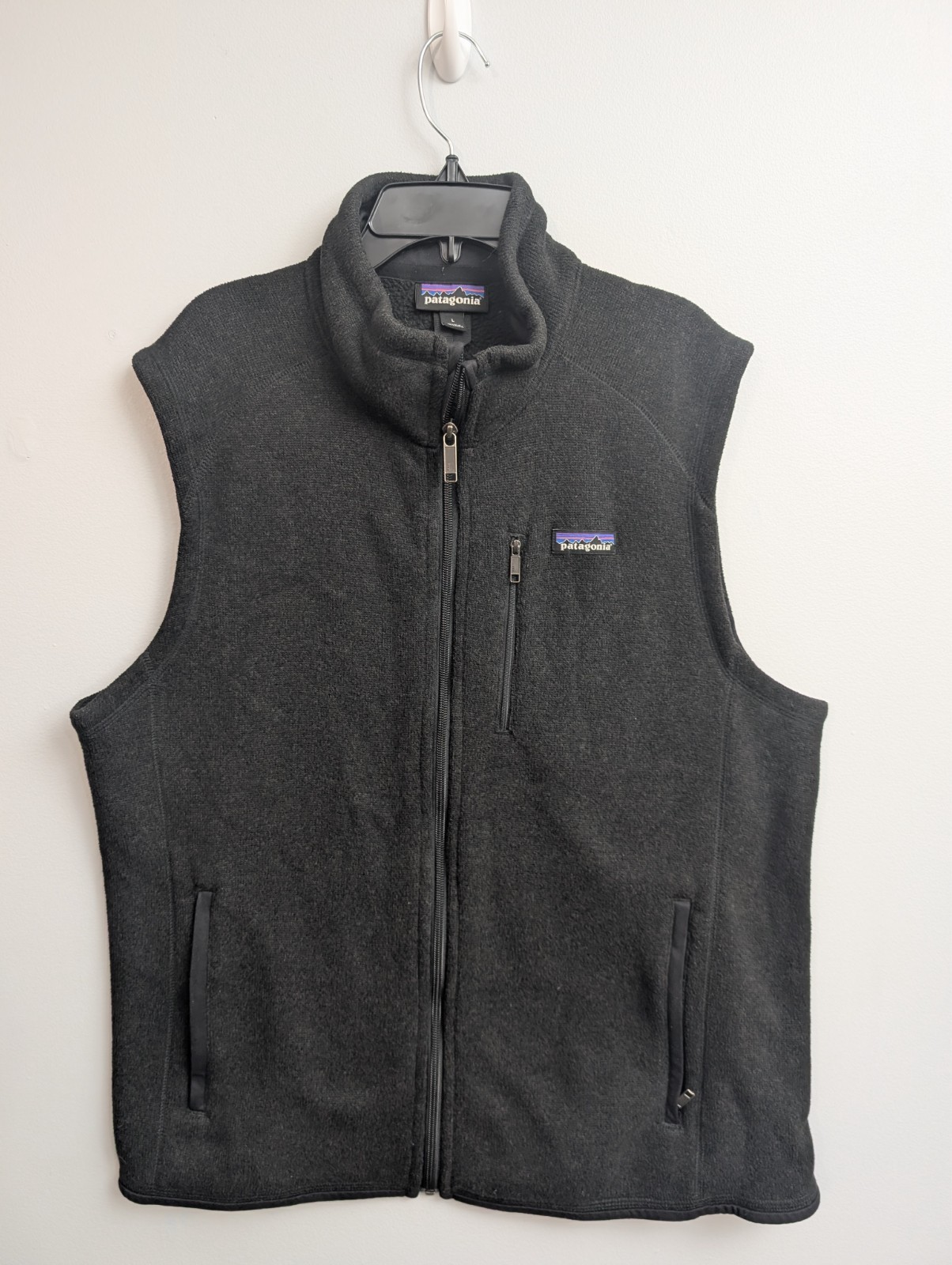 C5 Patagonia Better Sweater Vest Mens Large Zip Up Charcoal Gray Pockets Fleece