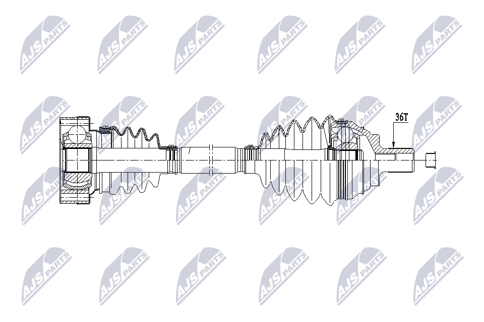 DRIVE SHAFT NPW-VW-213 FORCBZB 1.2L CTHD/CAVD 1.4L 4cyl JETTA IV - Image 4