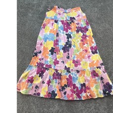 Gap Kids Girls XL 12 Floral Print Maxi Dress Ruffle Tier Strappy Summer
