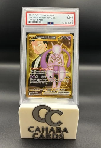 2025 Scarlet & Violet Destined Rivals Team Rocket's Mewtwo ex Hyper Rare PSA 9