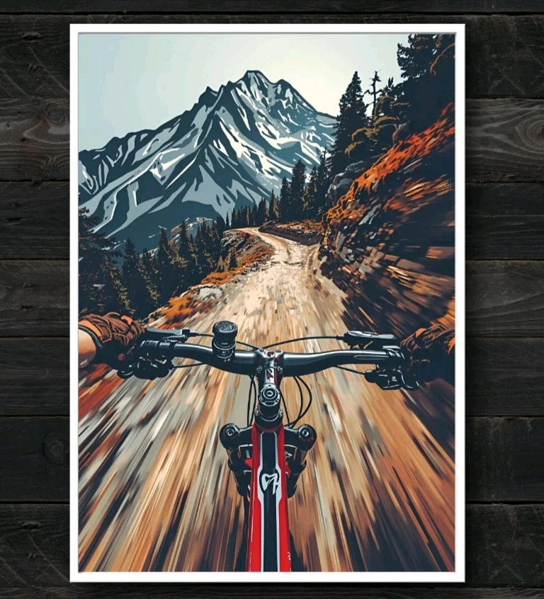 Mountain Bike Wall Art Print – MTB Cycling Poster –Bicycle Artwork Gift for Men - Image 4 of 4