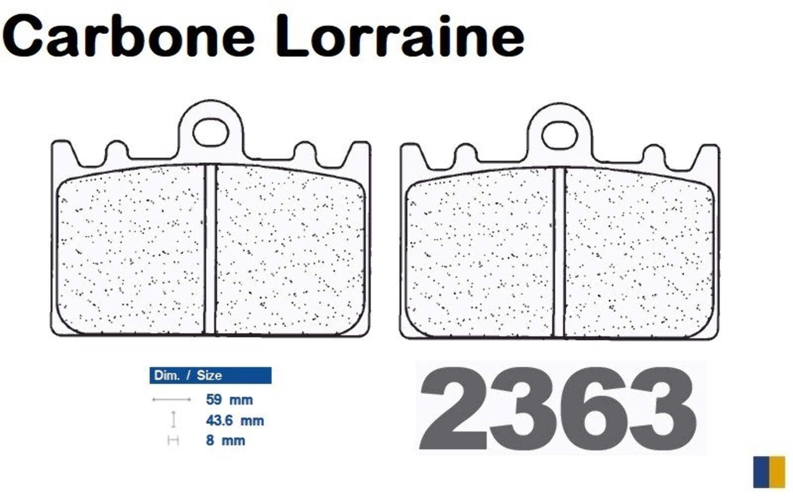 Plaquettes de frein Carbone Lorraine 2363 A3+ assurant un freinage stable