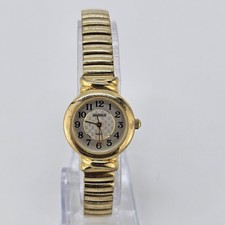 Watch It Women's Watch 24MM Gray Dial Gold Expandable Band 5.75" NEW Battery