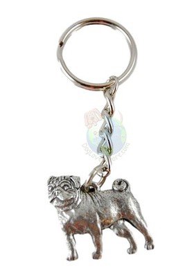 Pug Keychain Pewter