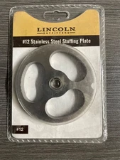 #12 Meat Grinder Stainless Steel Sausage Stuffing Disc Plate - New in Package