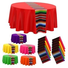 Pcs Mexican Fiesta Tablecloth 84 Inch Plastic Tablecover 24 Multi Color