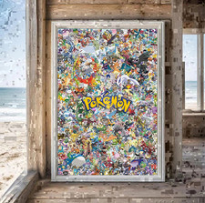 Pokemon Poster Print   Pikachu, Charizard, Blastoise, Ivysaur Collage Wall Art