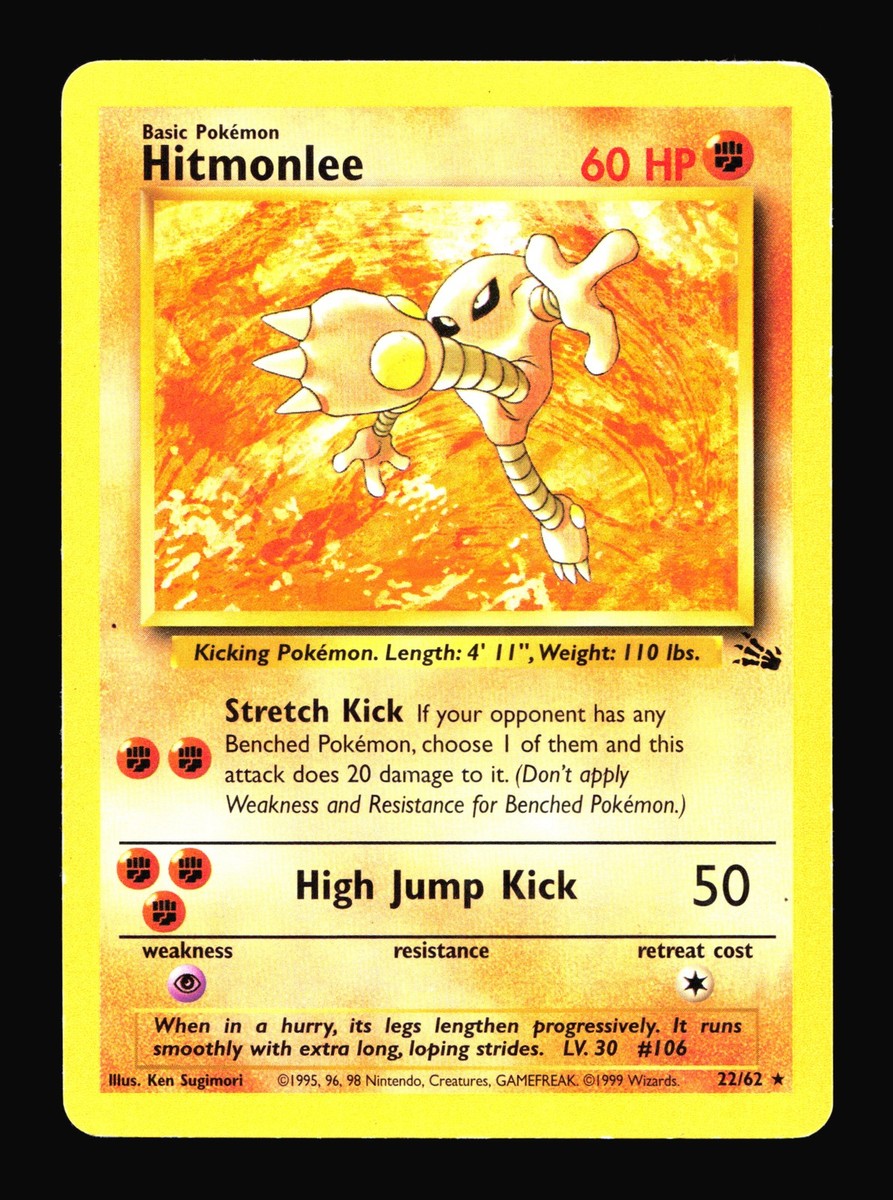 Hitmonlee (22) Fossil #22/62 Rare Pokemon Card T1-1311 | eBay