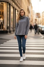 Jones New York Women's Gray Sweatshirt Size Medium Long Sleeve