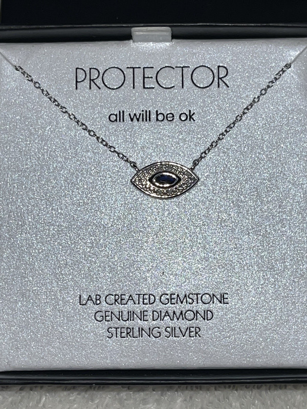R.H. Macy & Co. 925 Sterling Silver Lab Gem & Diamond Pavé Necklace