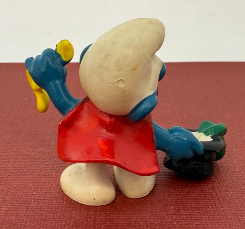 ☆ Smurfs ☆ Magician Smurf Black Hat #20114 Vintage Figure Foto 2 de 3
