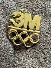 Vintage 3M Olympics Gold Tone Enamel Lapel Pin
