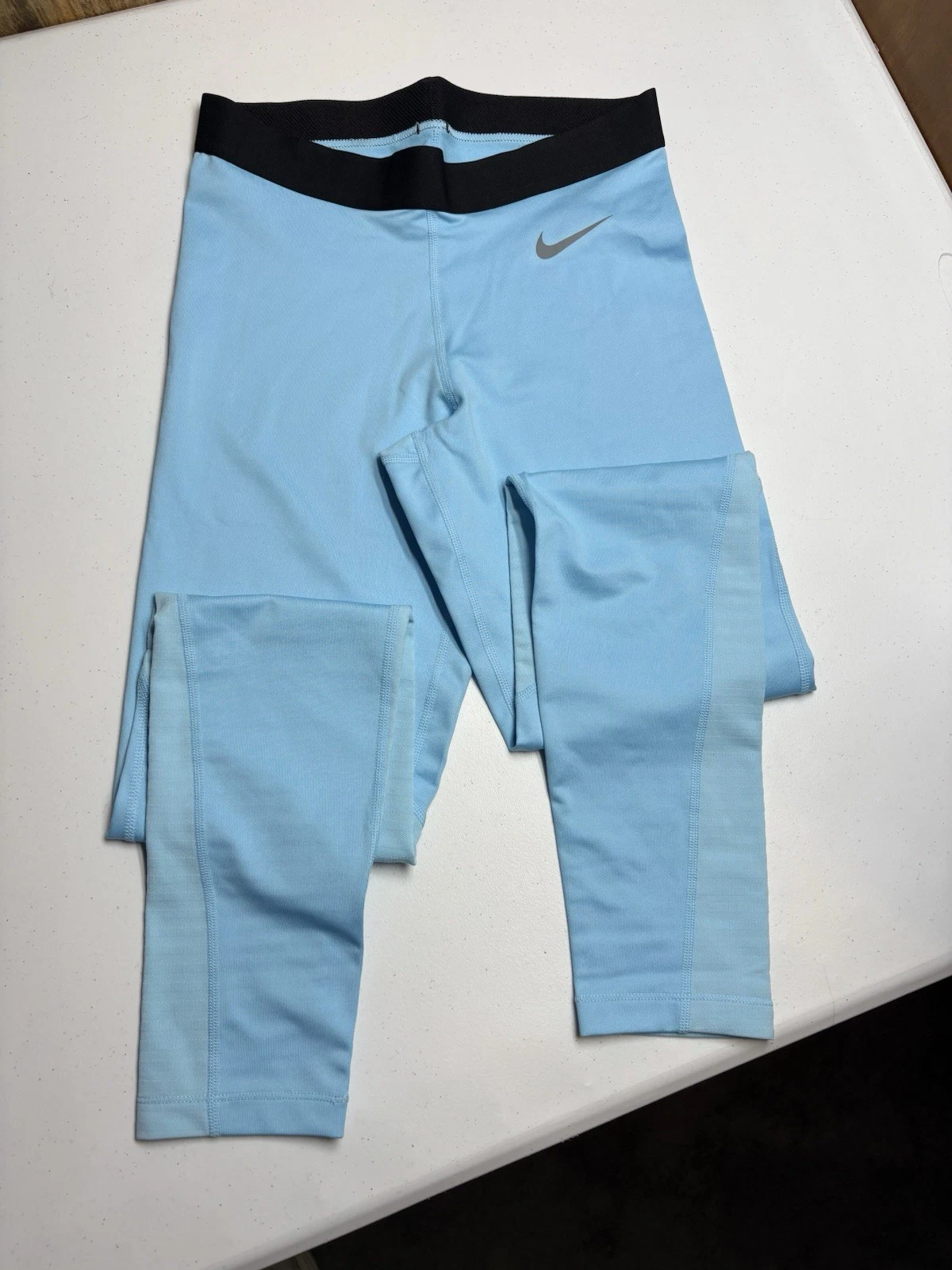 Nike Pro Dri-FIT Compression Base Layer Leggings Women M Blue Athletic Training