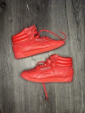 Size Women  s 7 / 5.5y Kids - Reebok 059503 Freestyle Red Straps Lace- Up Mid