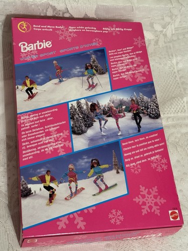 1994 Winter Sports Barbie Puppe Mattel #13516 Bend & Move Körper NRFB - Bild 6 von 8