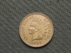 🔥OLD COIN SALE- AU-BU 1907 INDIAN HEAD CENT PENNY COLLECTIBLE PENNY🔥LOT 197us