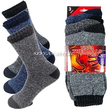 3 Pairs Mens Winter Thermal Heated Super Warm Socks Heavy Duty Boots Sox 10-13