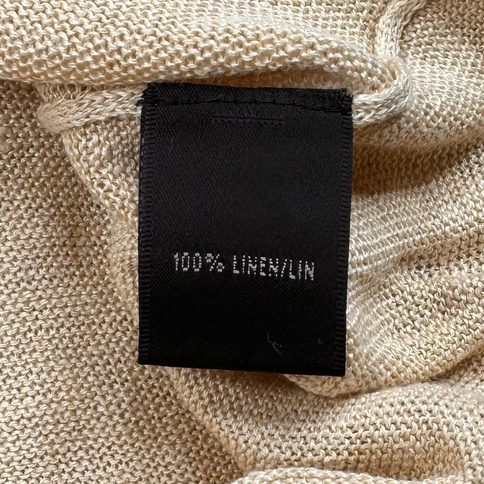 Lafayette 148 New York Linen Pleated Sleeveless Blouse Tan Beige Womens XL - Image 4 of 4