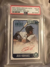 Julio Rodriguez Vintage Red Ink Onyx Autograph 2021 Seattle Mariners PSA 9 Mint
