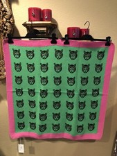 100 Authentic GUCCI Green  Pink Mystic Cat Wool Baby Blanket Throw 500 Tax
