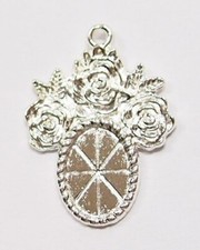 20- 14x10mm Silver Plated Roses Pendant Setti...
