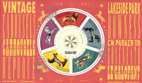 🍁Canada   #3343    "VINTAGE CAROUSELS"  Brand New   2022 First Day Cover