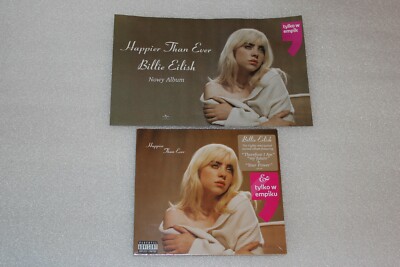 Billie Eilish - Happier Than Ever CD NEW SEALED POLISH STICKERS + PROMO FLYER