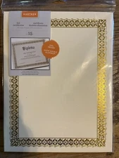 Gartner Studios Gold Foil Certificate 8.5” x 11” 80 lb. Paper 15 Count Diploma