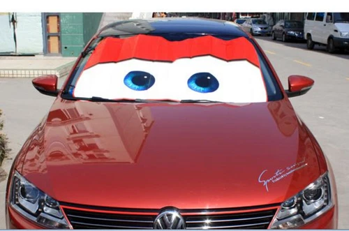 Hot Pixar Cars Lightning Front Car Windshield Sun Shade red - Picture 3 of 5