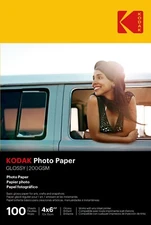 Kodak photo paper 4 x 6 glossy, 100 count 74 lb - 200g/m (41180-9891183)