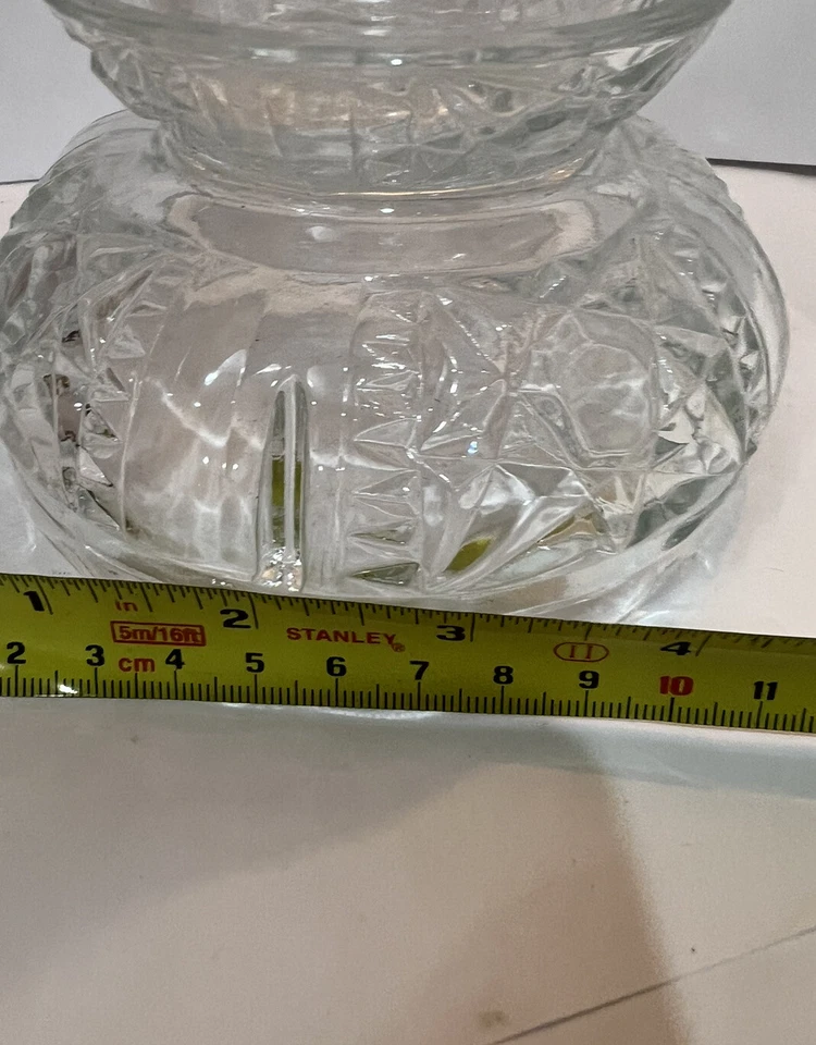 Dublin Crystal Hurricane Candle Holder 2 Pc a557 Moon& Stars Fairy Lamp Bottom - Image 3 of 4