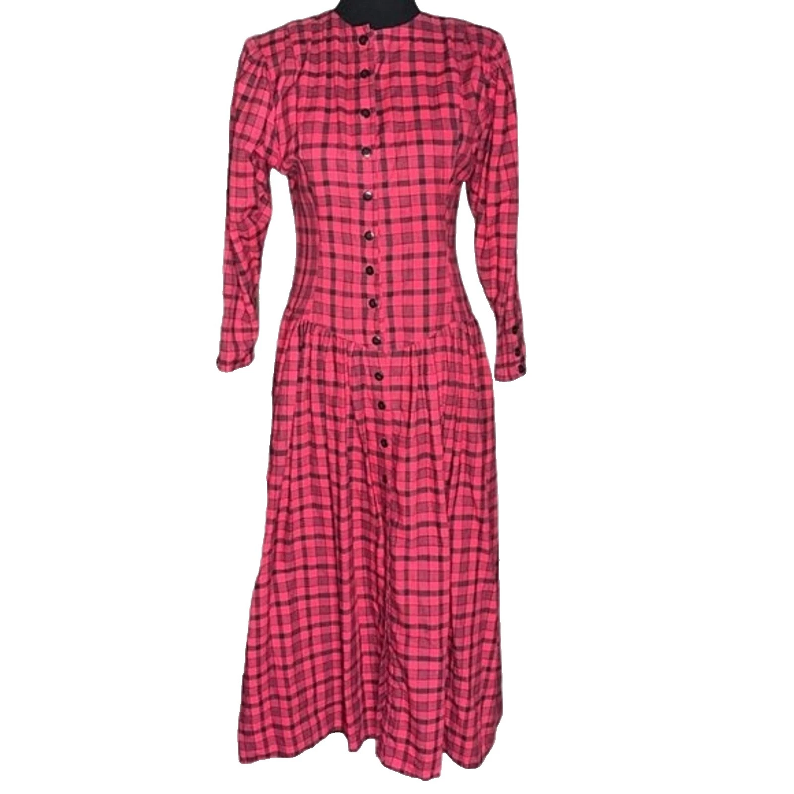 Mezcla de algodón Casual Maxi Vestidos Vintage para Mujeres