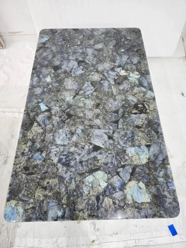 Labradorite Stone Center Sofa Dining Table Top Handmade Furniture Decors - Picture 4 of 11