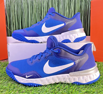 Nike Alpha Huarache Elite Mens Turf Baseball Shoes Blue White