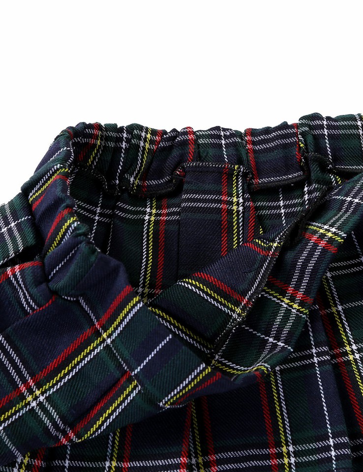 Hot Girl Plaid Set Bow Tie Crop Top Shirt Autumn Pleated Mini Fried Street Skirt Y2k Two Piece Set