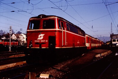 1990 Österreichische Bahn OBB Diesellok 2043007-0 Eisenbahn Dia Ref 474