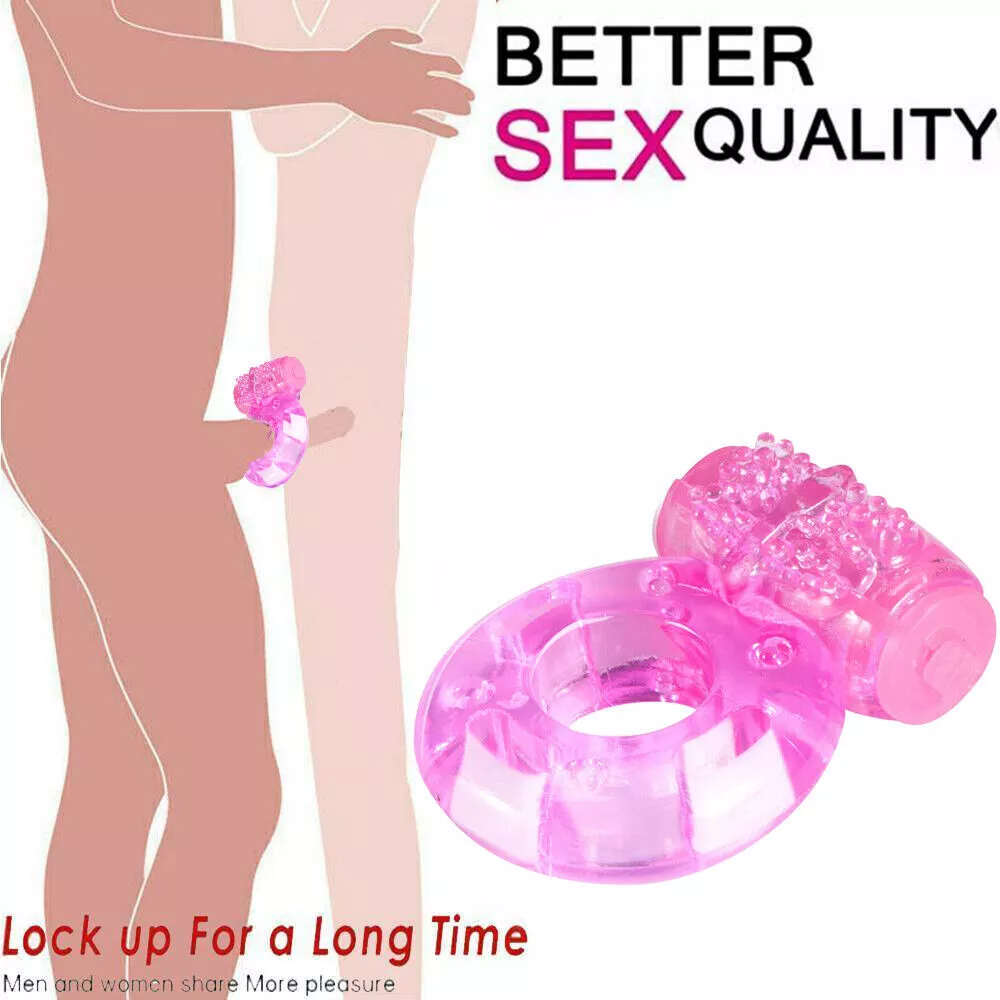 Vibrating Penis Cock Ring Clit G-spot Stimulator Dildo Sex Toys for Men Women US eBay photo