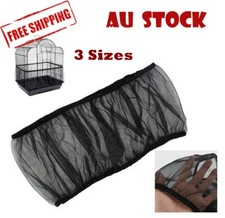 Shell Skirt Mesh Cover Pet Bird Cage Guard Black Nylon Net Seed Catcher S-XL AU