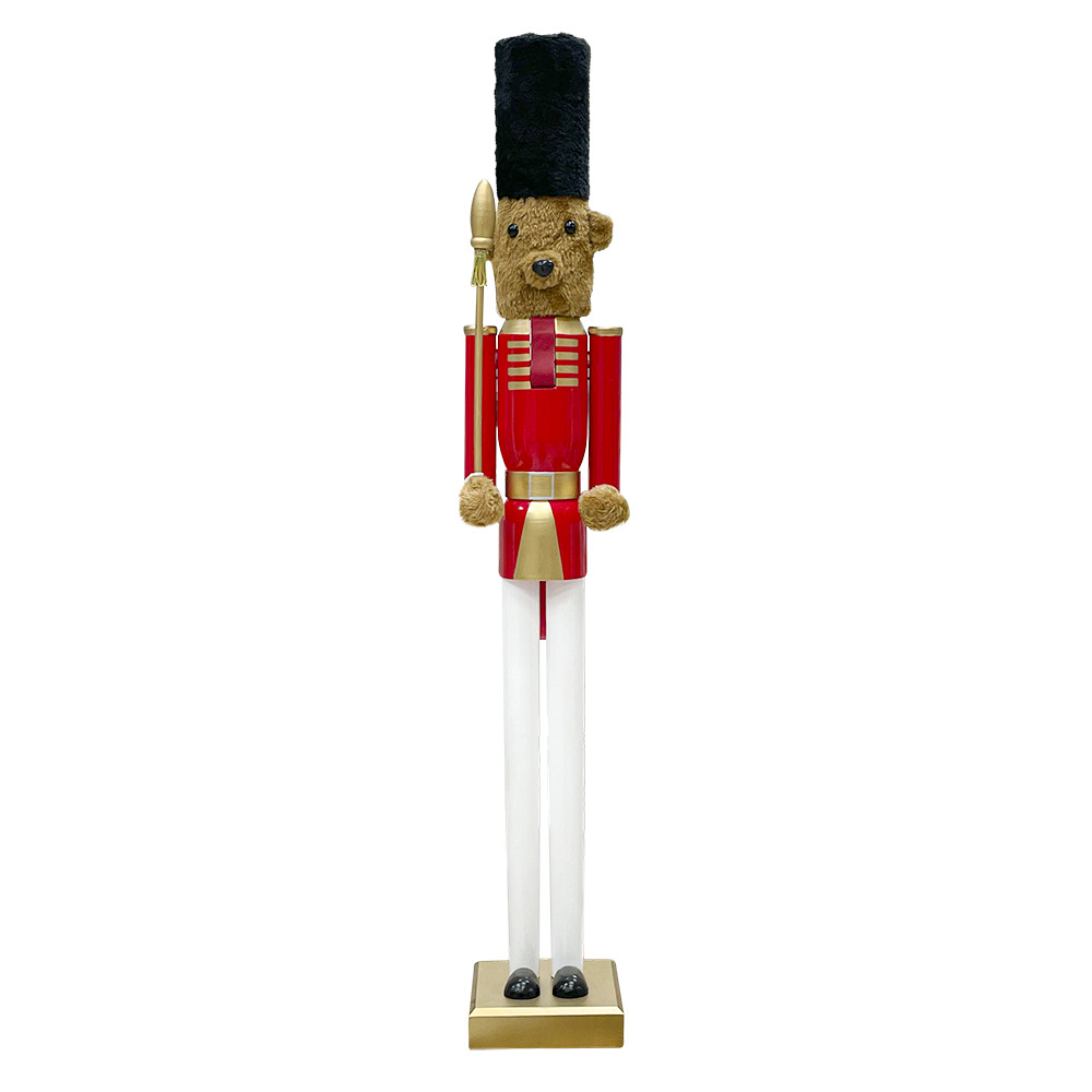 Casse-Noisette Ours Rouge de 90cm au Pied du Sapin pour Noël 433008