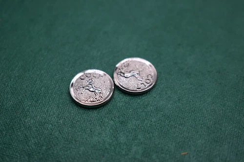 Pair of silver Colt Rampant Horse Grip Medallions flat back w/ glue
