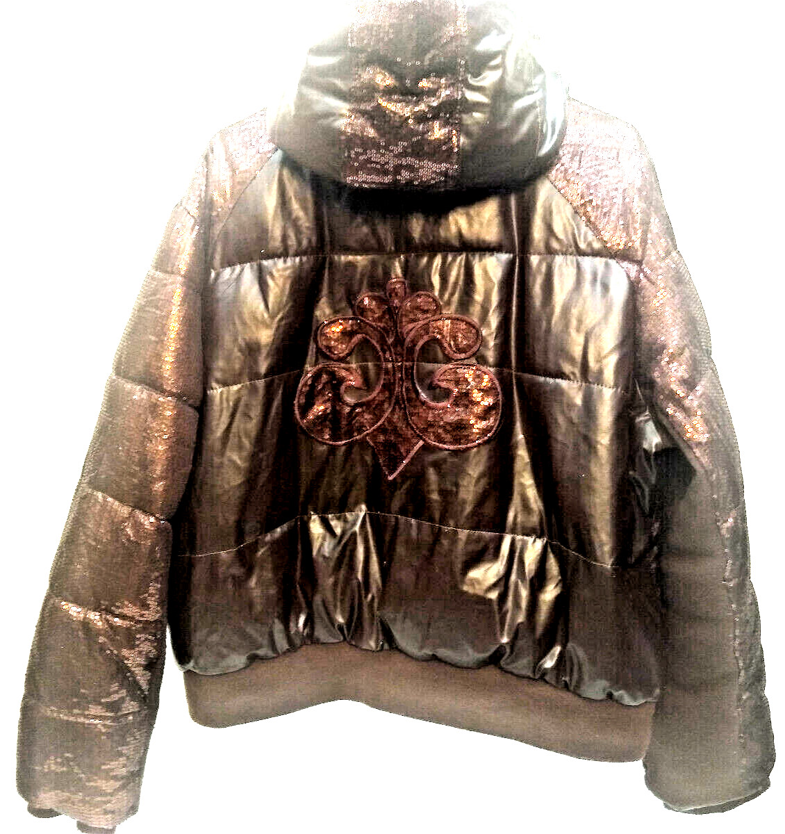 DEREON OUTERWARE brown/maroon sequins, hooded fro… - image 4