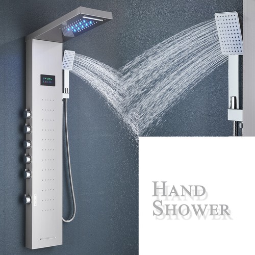 Duschpaneel Edelstahl LED Wasserfall Regendusche Massage Duschsäule Duscharmatur - Bild 119 von 220