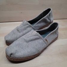 Toms Alpargata Leather Wrap Natural Shimmer Twill Womens 8 Glitter