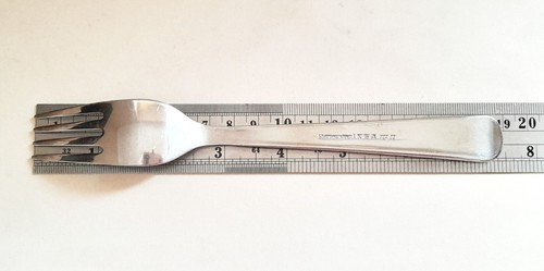 Forchetta da pranzo IKEA KEJSARKRONA 71/2 pollici 19 cm acciaio inox lucido con rotolo pennacchio - Foto 8 di 9