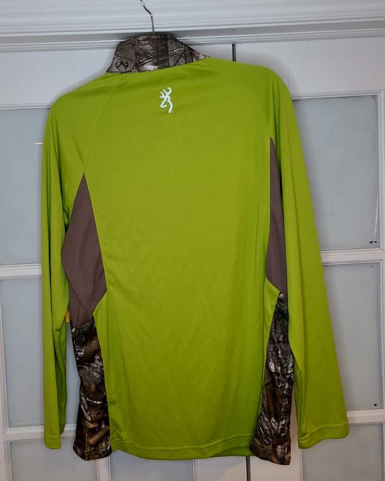 Browning X RealTree Dark Citron Size: (Medium) Men's Kill Buck Quarter Zip Shirt - Image 2 of 4