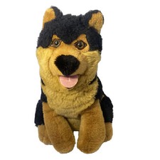 German Shepard Dog Plush Stuffed Animal 14 Inch Toy Black Brown Realistic