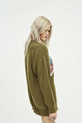 Maglione da per donna Aniye By America pullover lungo verde militare taglia S - Foto 2 di 3